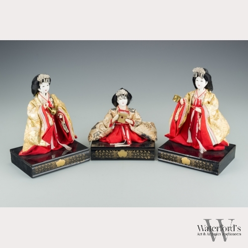 A Set of Three Japanese Hina Dolls