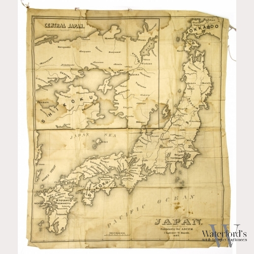 A Map of Japan Printed on Fabric