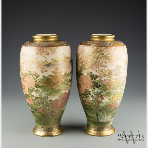 A Pair of Japanese Satsuma Vases