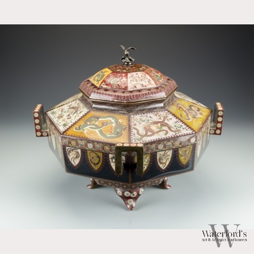 Namikawa Workshop Large Cloisonne Covered Koro
