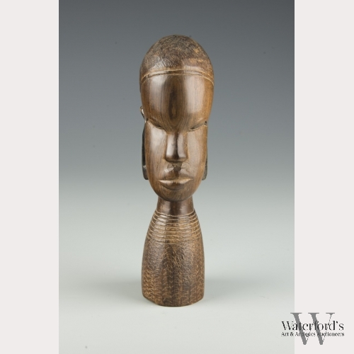 An African Carved Wood Bust
