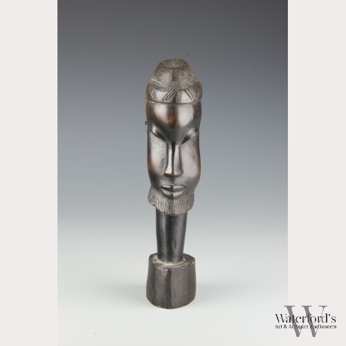 An African Hand Carved Wooden Head