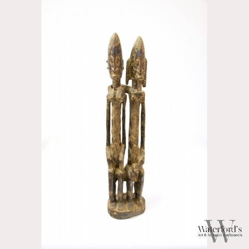 A Carved Wood Male and Female Dogon Ancestors