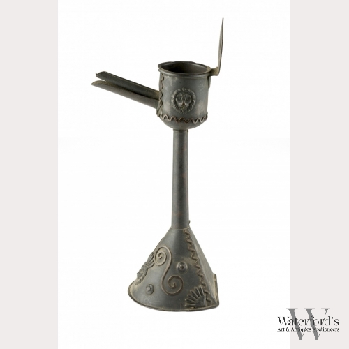 A Finnish Brass Oil Lamp, 18th Century