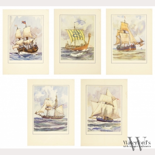 A Lot of Five Gordon Grant Marine Prints