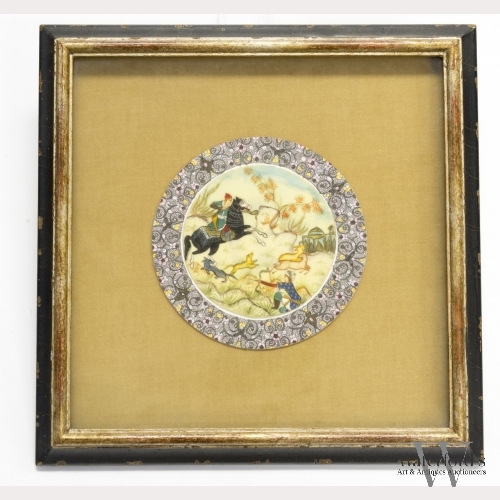 A Framed Two-Tiered Circular Painting